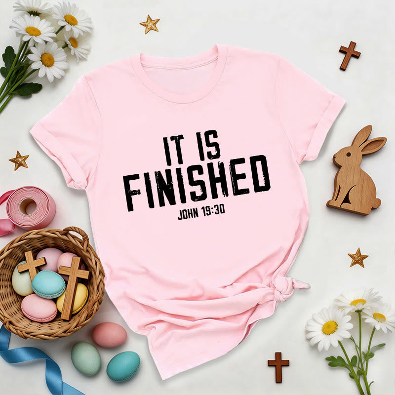 Christianartworkshop Juan 19:30 Todo está consumado Camiseta premium con efecto desgastado - Rosa - 2XL - image 0
