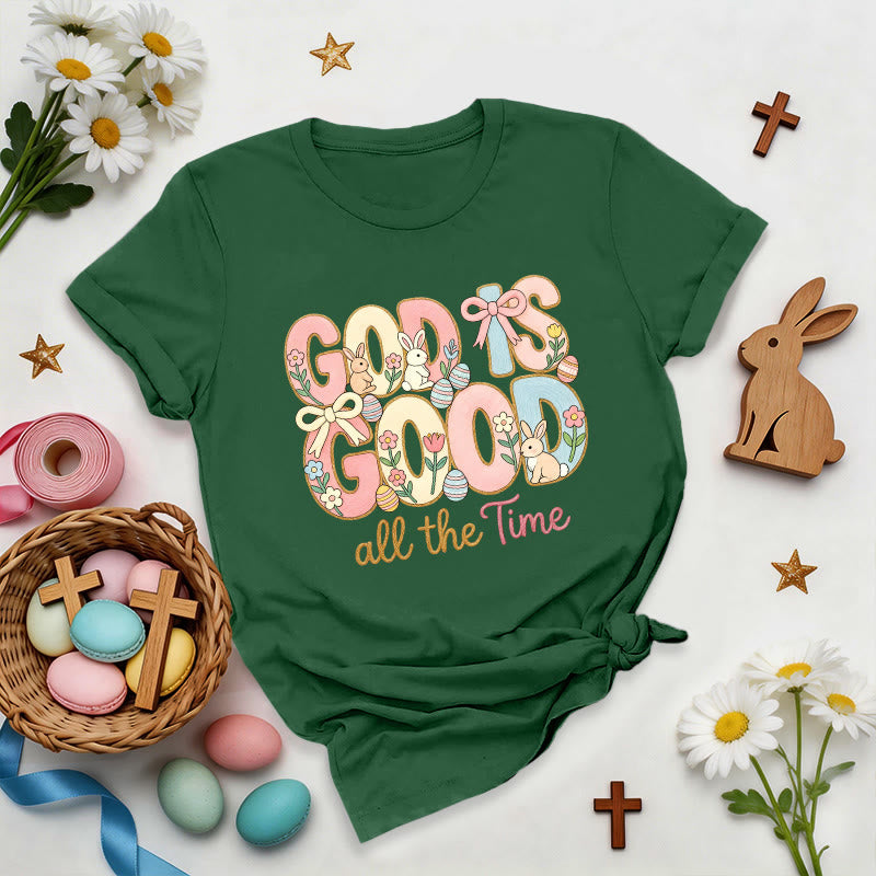 Christianartworkshop Camiseta premium con estampado de Pascua "Dios es bueno" - Verde oscuro - 2XL - image 7