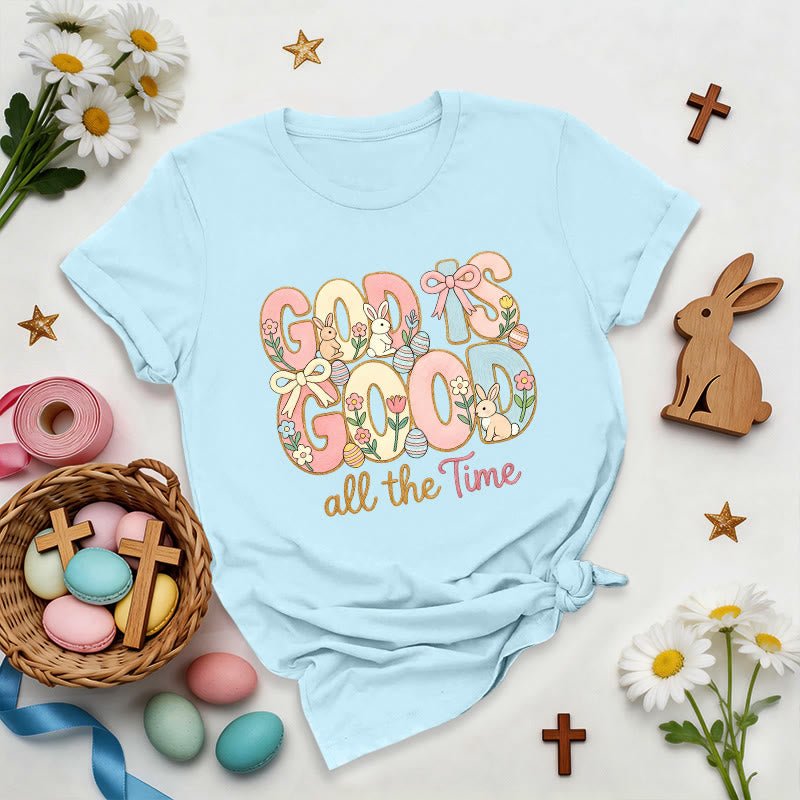 Christianartworkshop Camiseta premium con estampado de Pascua "Dios es bueno" - Azul - 2XL - image 1