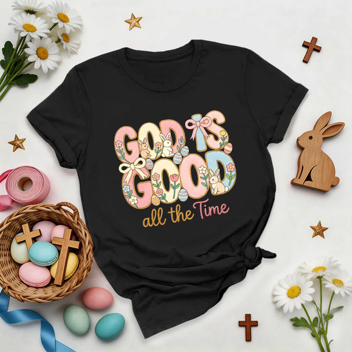 Christianartworkshop Camiseta premium con estampado de Pascua "Dios es bueno" - Negro - 2XL - image 6