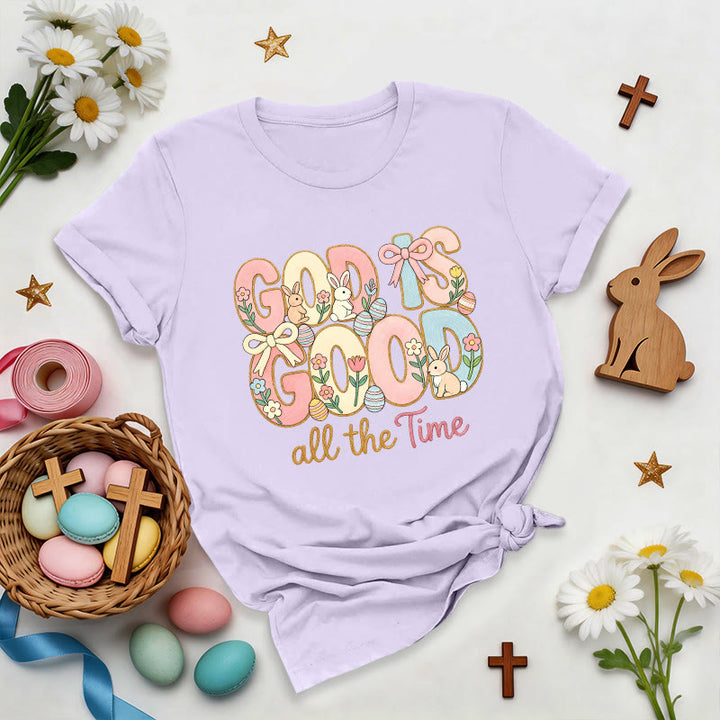 Christianartworkshop Camiseta premium con estampado de Pascua "Dios es bueno" - Púrpura - 2XL - image 8