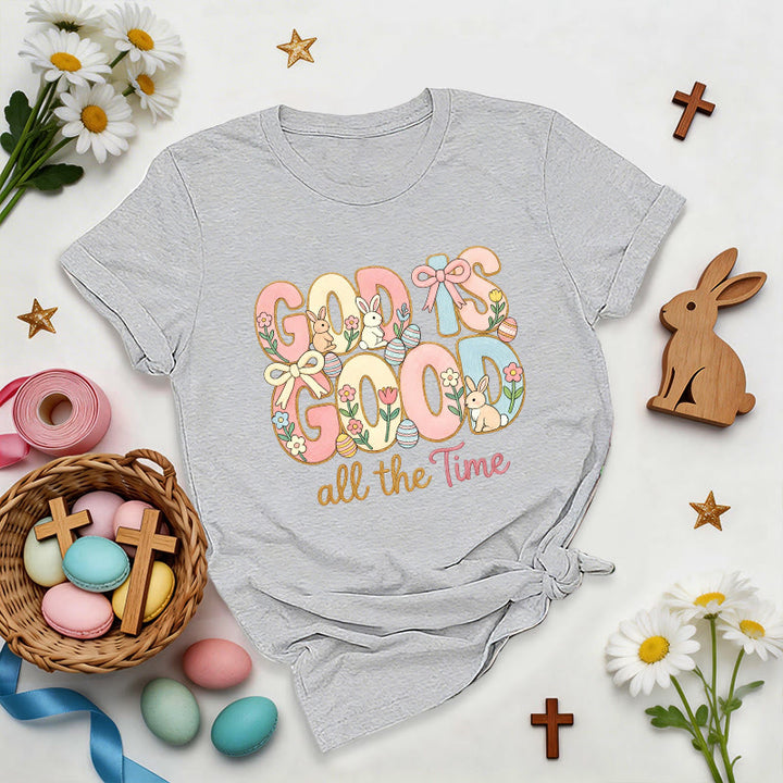 Christianartworkshop Camiseta premium con estampado de Pascua "Dios es bueno" - Gris - 2XL - image 4