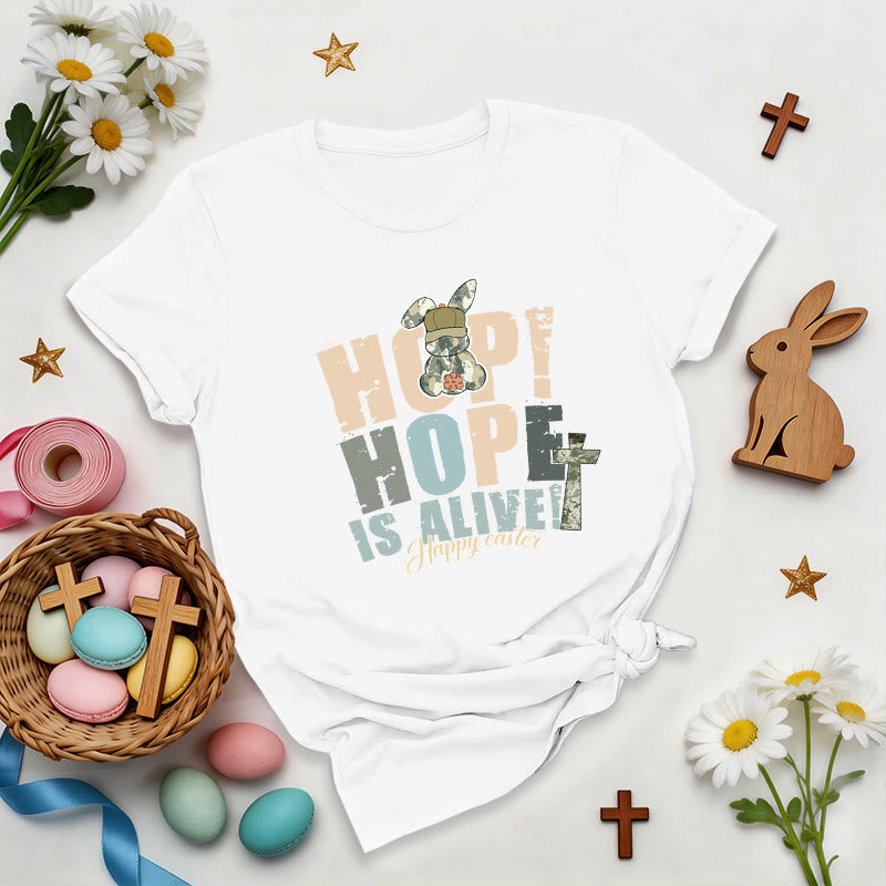 Christianartworkshop Camiseta premium de Pascua "La esperanza sigue viva" - Blanco - 2XL - image 1