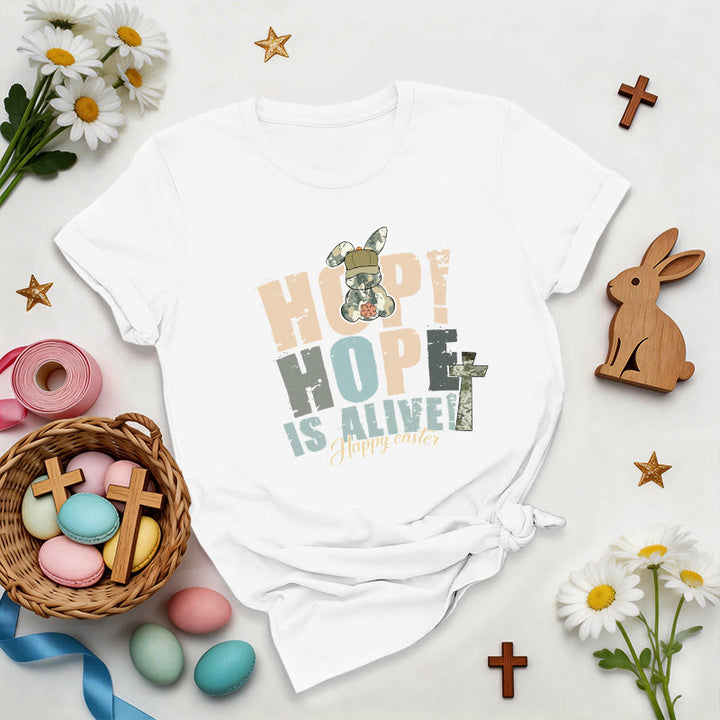 Christianartworkshop Camiseta premium de Pascua "La esperanza sigue viva" - Blanco - 2XL - image 1
