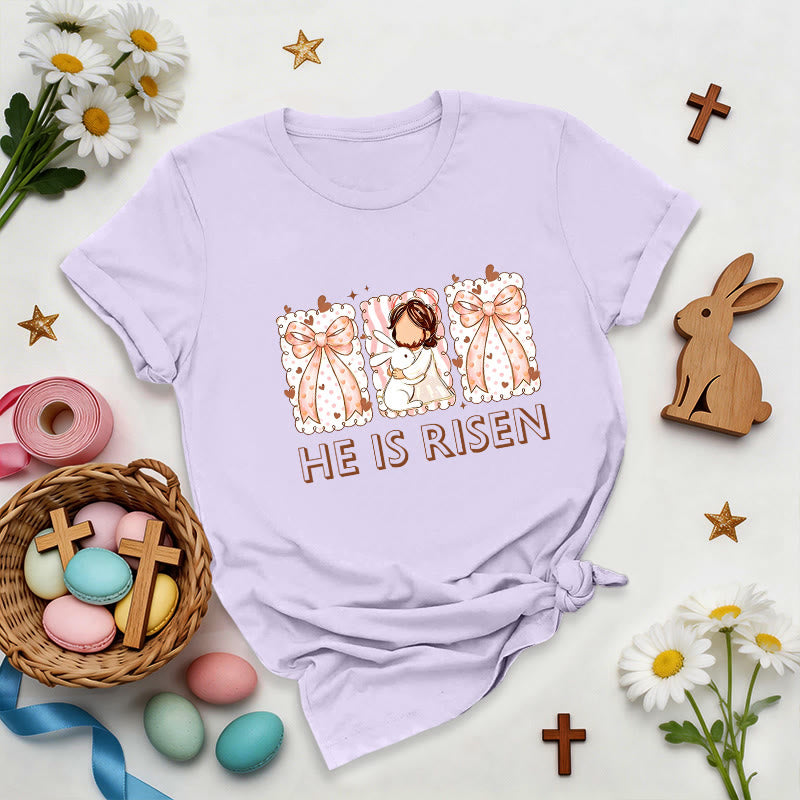 Christianartworkshop Camiseta de la Resurrección de la Niña Conejita de Pascua - Púrpura - 2XL - image 1