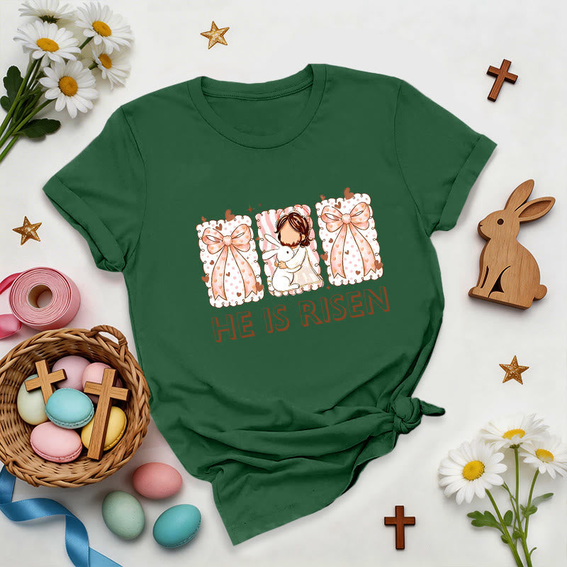 Christianartworkshop Camiseta de la Resurrección de la Niña Conejita de Pascua - Verde oscuro - 2XL - image 0