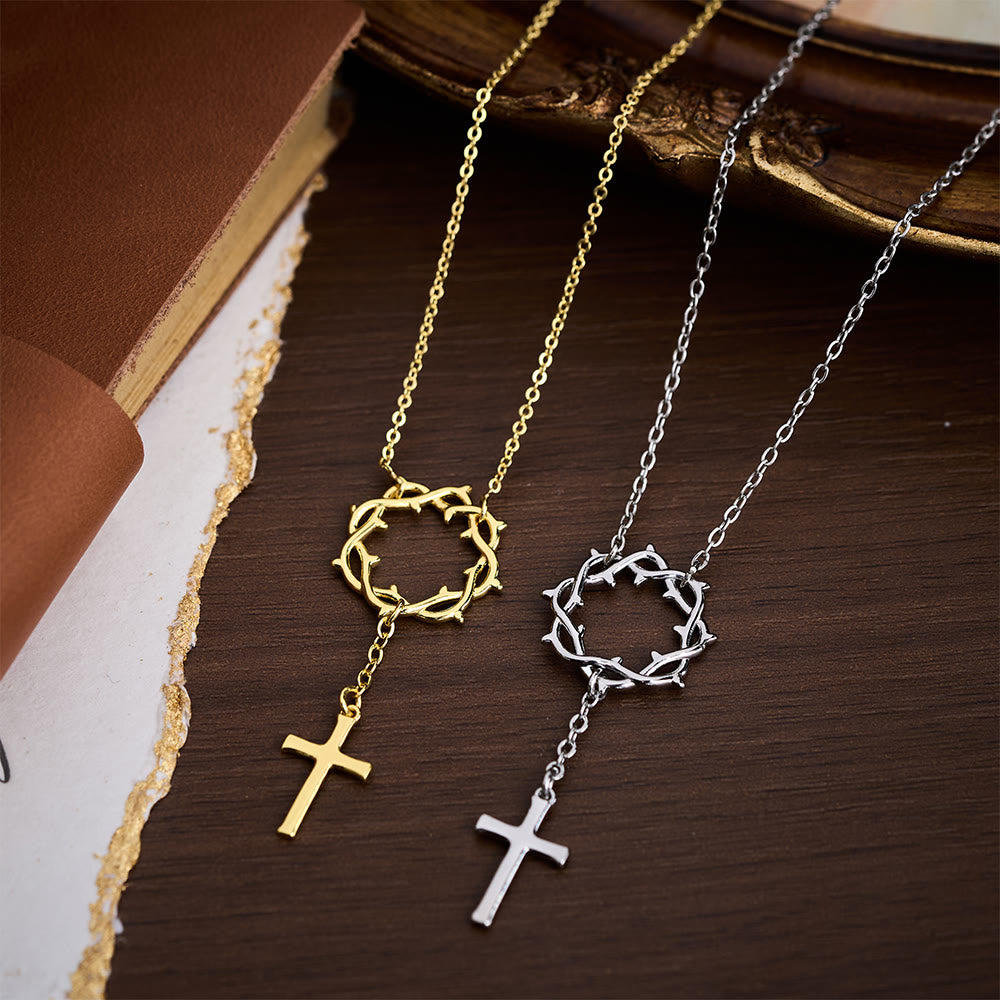 Christianartworkshop Collar con cruz y corona de espinas: un símbolo de la Pasión y Redención de Cristo. - image 1