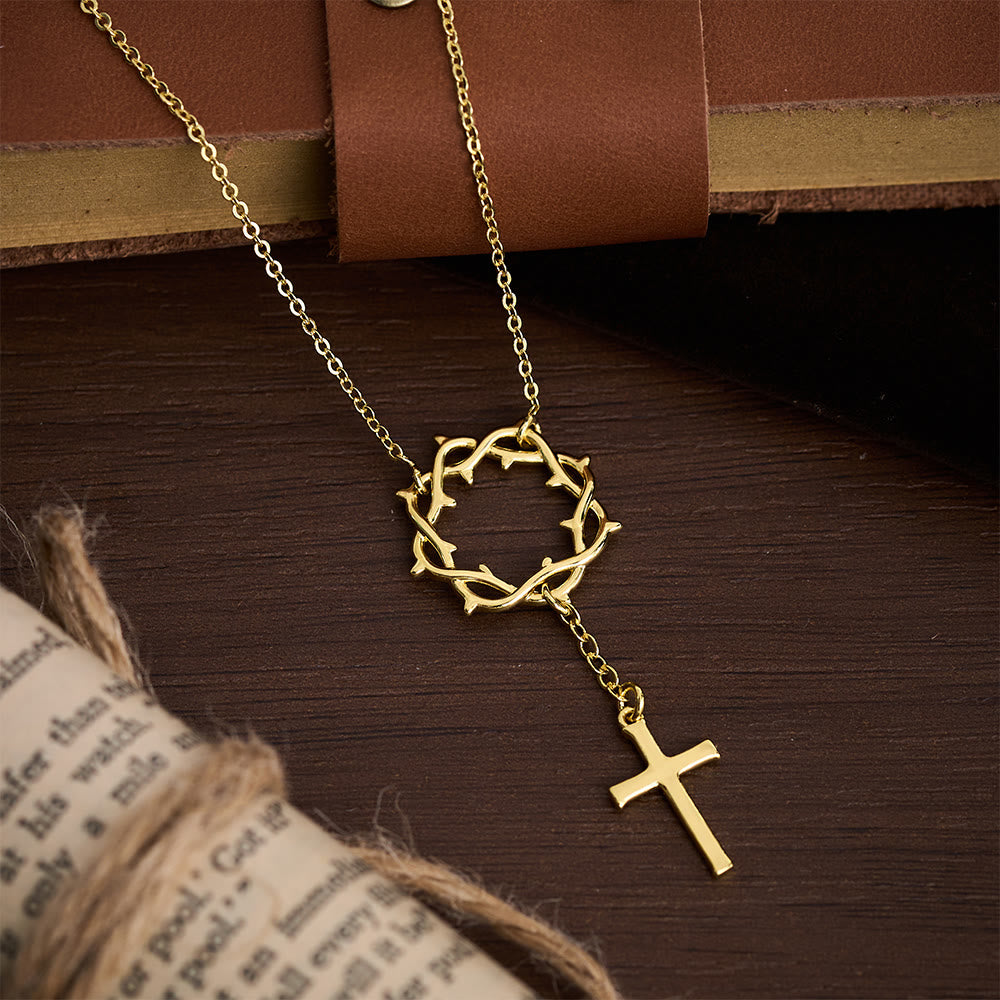 Christianartworkshop Collar con cruz y corona de espinas: un símbolo de la Pasión y Redención de Cristo. - image 3