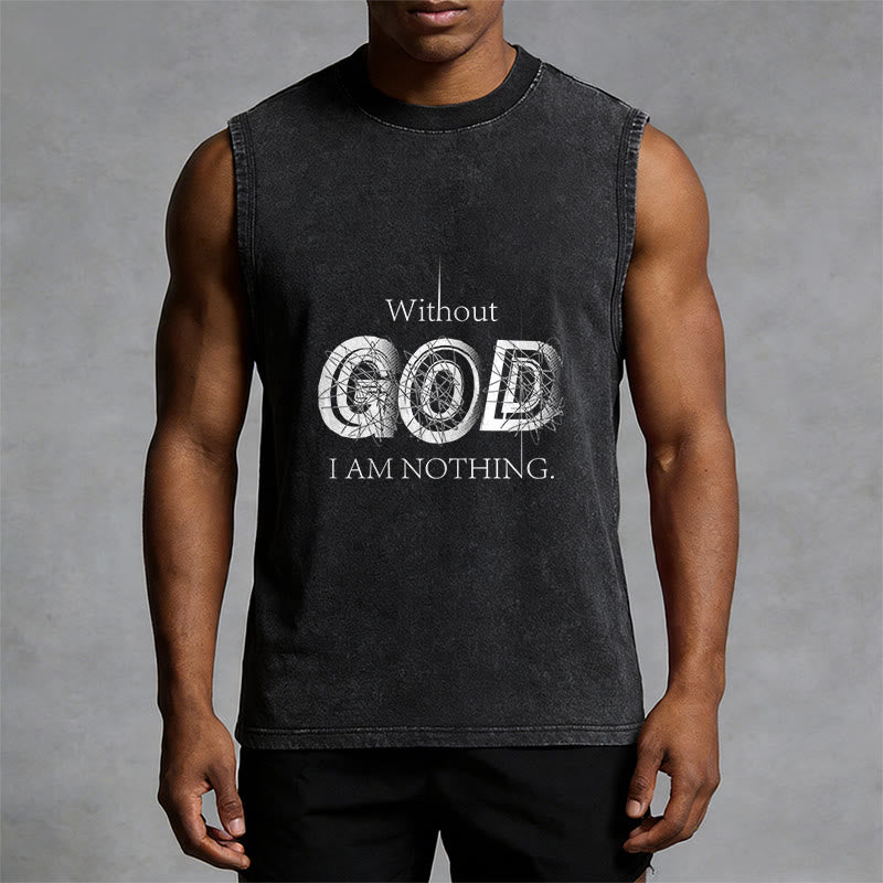 Christianartworkshop Camiseta sin mangas unisex lavada "Sin Dios no soy nada" - image 1