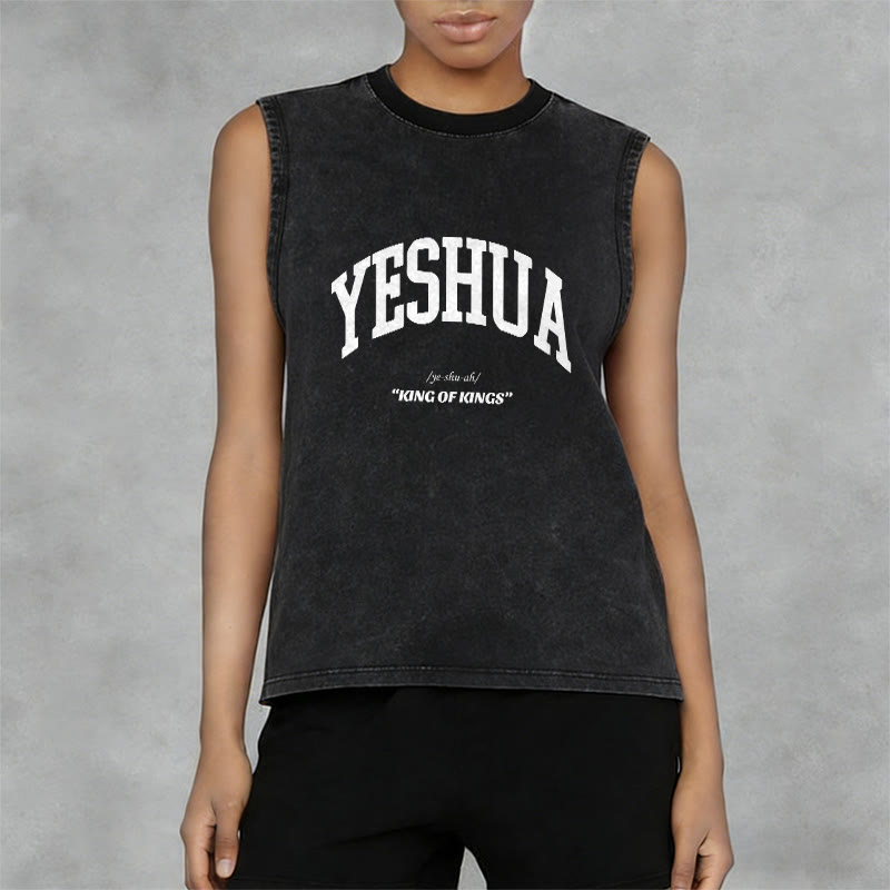 Christianartworkshop Camiseta sin mangas unisex lavada Yeshua Rey de Reyes - image 6