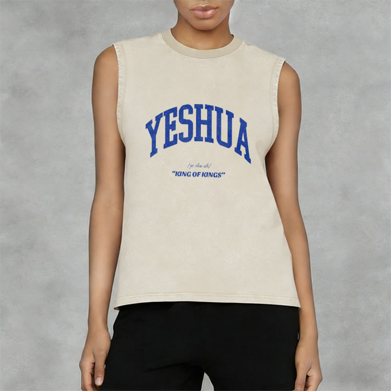 Christianartworkshop Camiseta sin mangas unisex lavada Yeshua Rey de Reyes - image 3