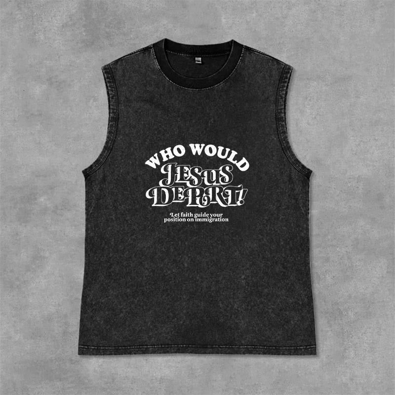 Christianartworkshop Camiseta sin mangas unisex lavada con el mensaje inspirador: Deja que la fe te guíe. - Negro - 2XL - image 3