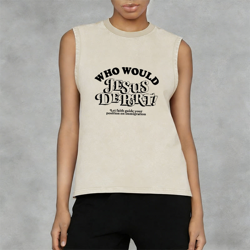 Christianartworkshop Camiseta sin mangas unisex lavada con el mensaje inspirador: Deja que la fe te guíe. - image 2