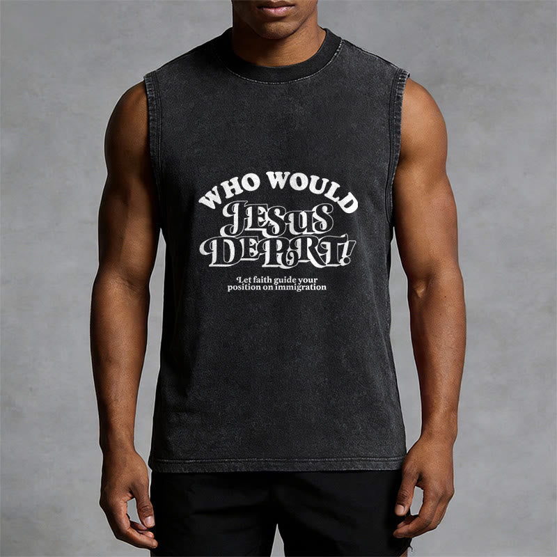 Christianartworkshop Camiseta sin mangas unisex lavada con el mensaje inspirador: Deja que la fe te guíe. - image 4