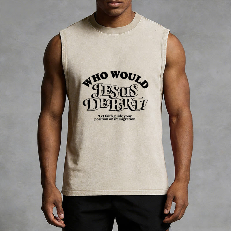 Christianartworkshop Camiseta sin mangas unisex lavada con el mensaje inspirador: Deja que la fe te guíe. - image 1