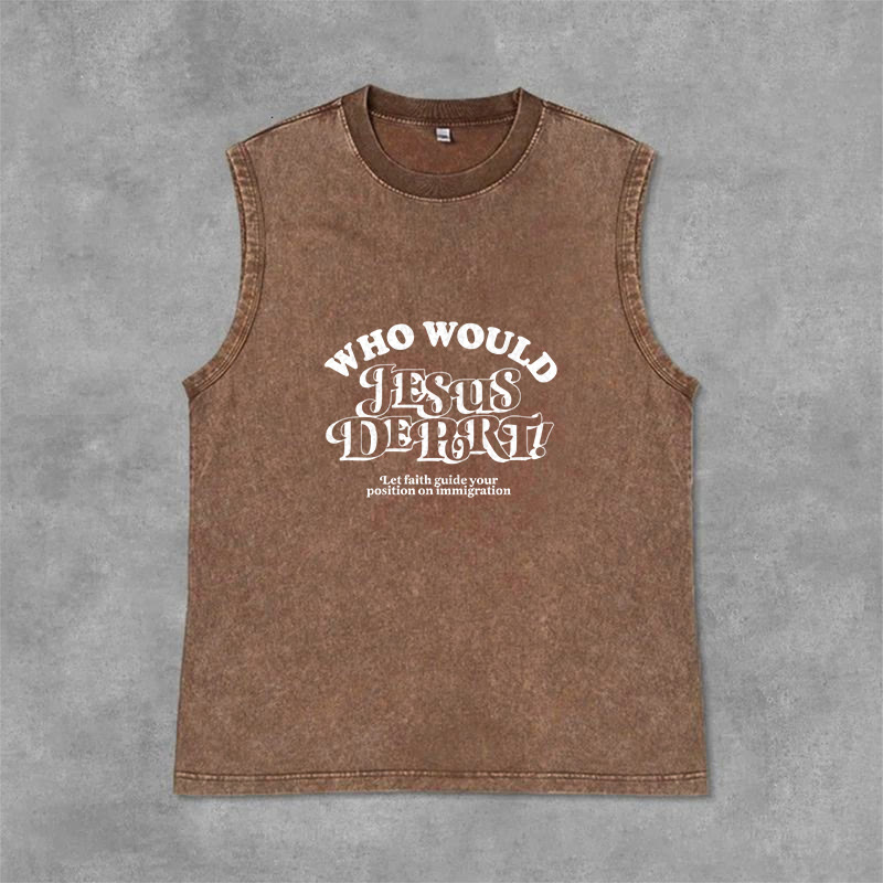 Christianartworkshop Camiseta sin mangas unisex lavada con el mensaje inspirador: Deja que la fe te guíe. - Marrón - 2XL - image 12