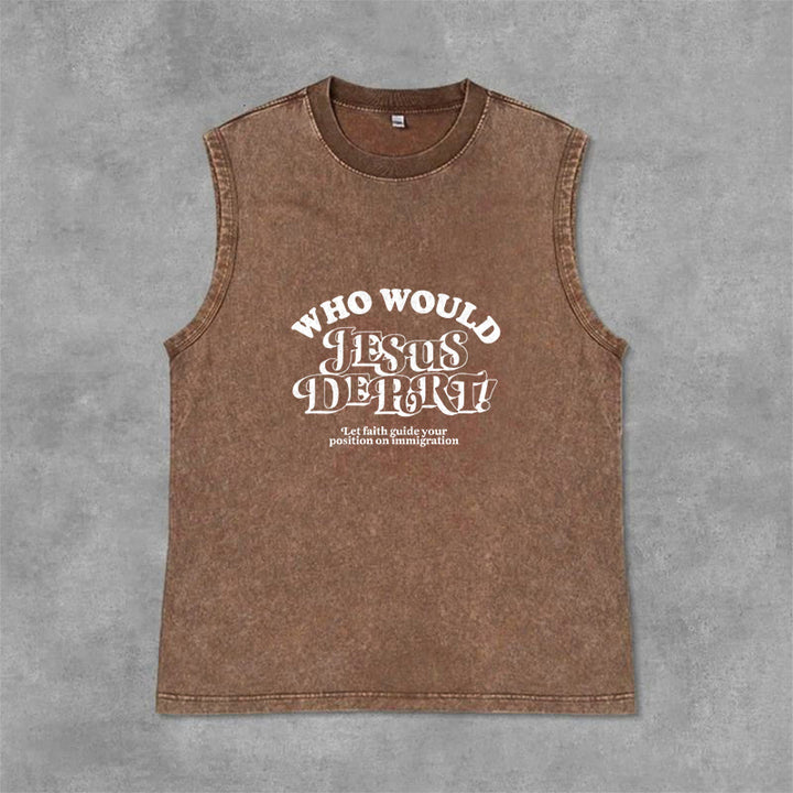 Christianartworkshop Camiseta sin mangas unisex lavada con el mensaje inspirador: Deja que la fe te guíe. - Marrón - 2XL - image 12