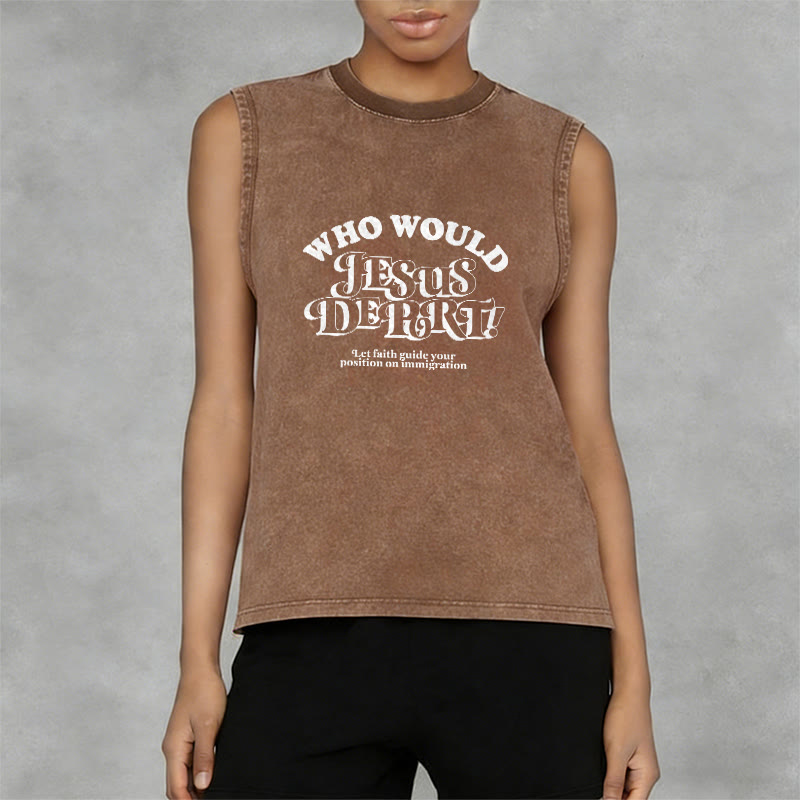 Christianartworkshop Camiseta sin mangas unisex lavada con el mensaje inspirador: Deja que la fe te guíe. - image 14