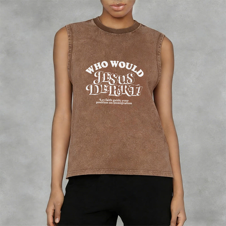 Christianartworkshop Camiseta sin mangas unisex lavada con el mensaje inspirador: Deja que la fe te guíe. - image 14