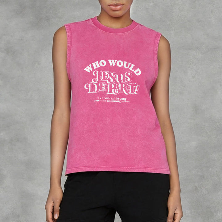 Christianartworkshop Camiseta sin mangas unisex lavada con el mensaje inspirador: Deja que la fe te guíe. - image 11