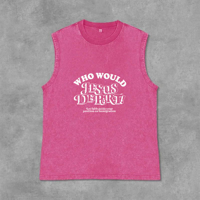 Christianartworkshop Camiseta sin mangas unisex lavada con el mensaje inspirador: Deja que la fe te guíe. - Rosa - 2XL - image 9