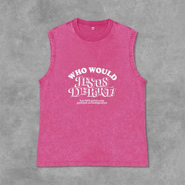 Christianartworkshop Camiseta sin mangas unisex lavada con el mensaje inspirador: Deja que la fe te guíe. - Rosa - 2XL - image 9
