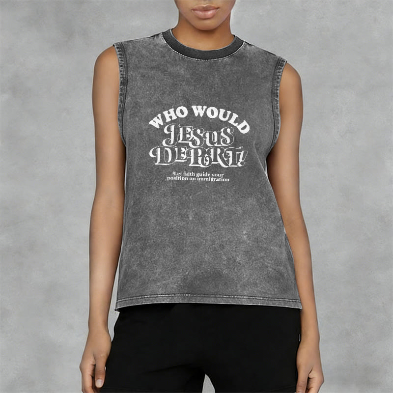 Christianartworkshop Camiseta sin mangas unisex lavada con el mensaje inspirador: Deja que la fe te guíe. - image 8