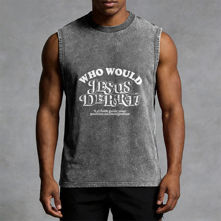 Christianartworkshop Camiseta sin mangas unisex lavada con el mensaje inspirador: Deja que la fe te guíe. - image 7