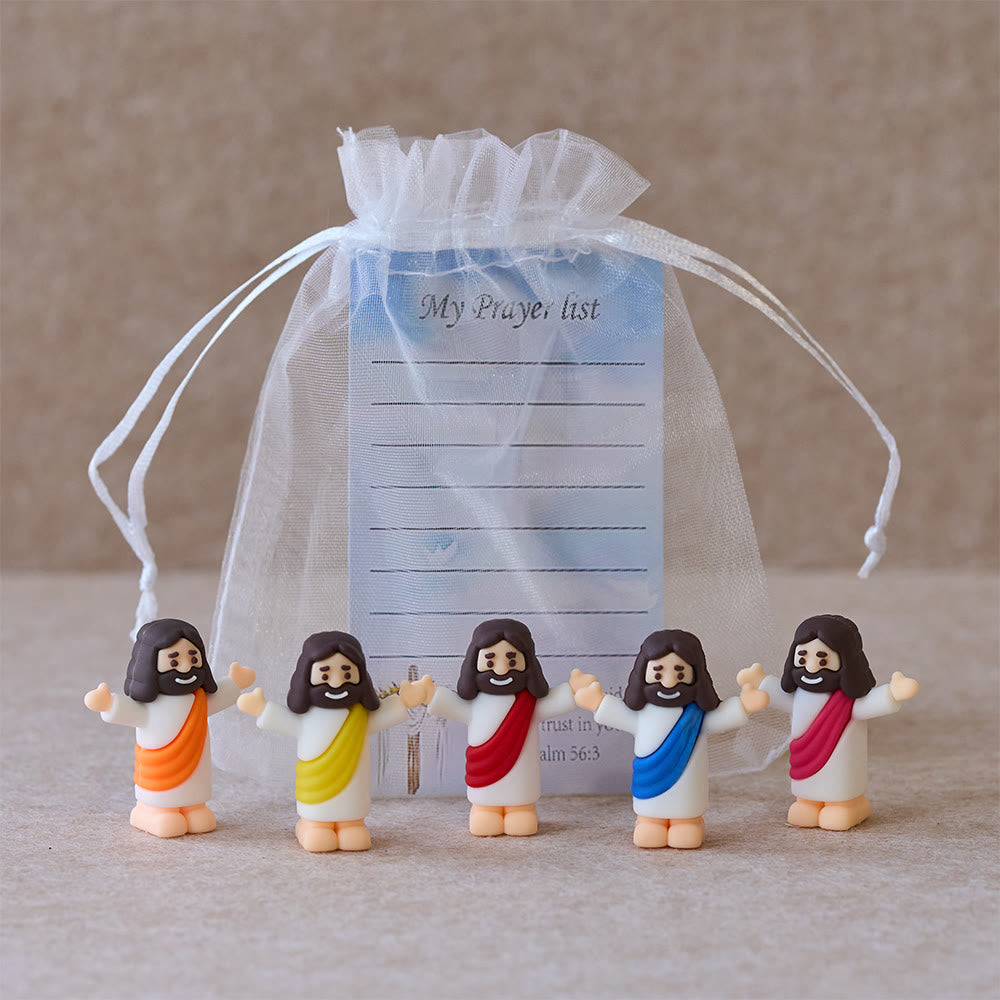 Christianartworkshop Mini figura de Jesús con mi lista de oraciones: un símbolo de fe serena en cada mano. - Juego de 20 piezas - image 0