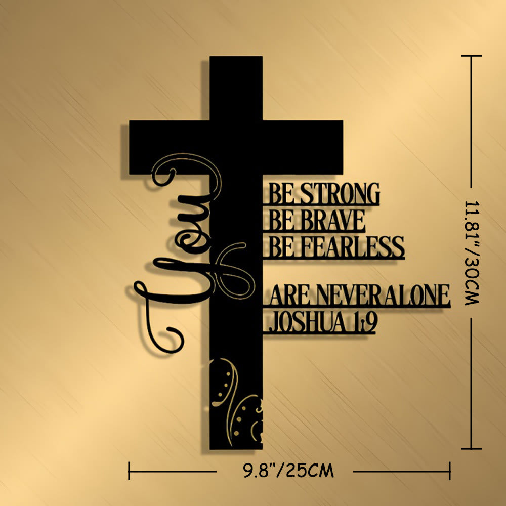 Christianartworkshop Cruz de metal para decoración de pared con Josué 1:9: Un símbolo de fe intrépida - Negro - 9,84''*11,81''/25*30cm - image 8