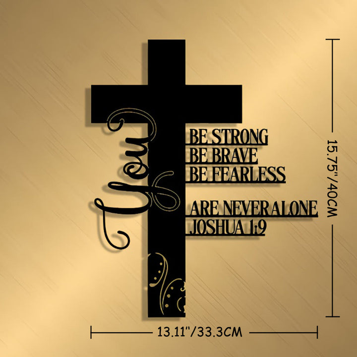 Christianartworkshop Cruz de metal para decoración de pared con Josué 1:9: Un símbolo de fe intrépida - Negro - 13,11''*15,75''/33,3*40cm - image 9