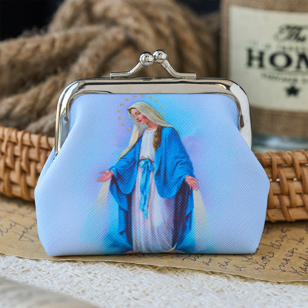 Christianartworkshop Bolsita para rosario con cierre de beso de Nuestra Señora de la Gracia: Un recipiente sagrado para los tesoros de los fieles. - image 4
