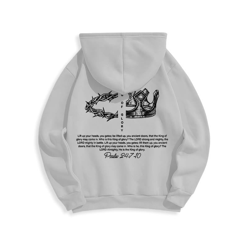 Christianartworkshop Sudadera con capucha de poliéster forrada de felpa con la frase "Jesús es el Rey" - image 24