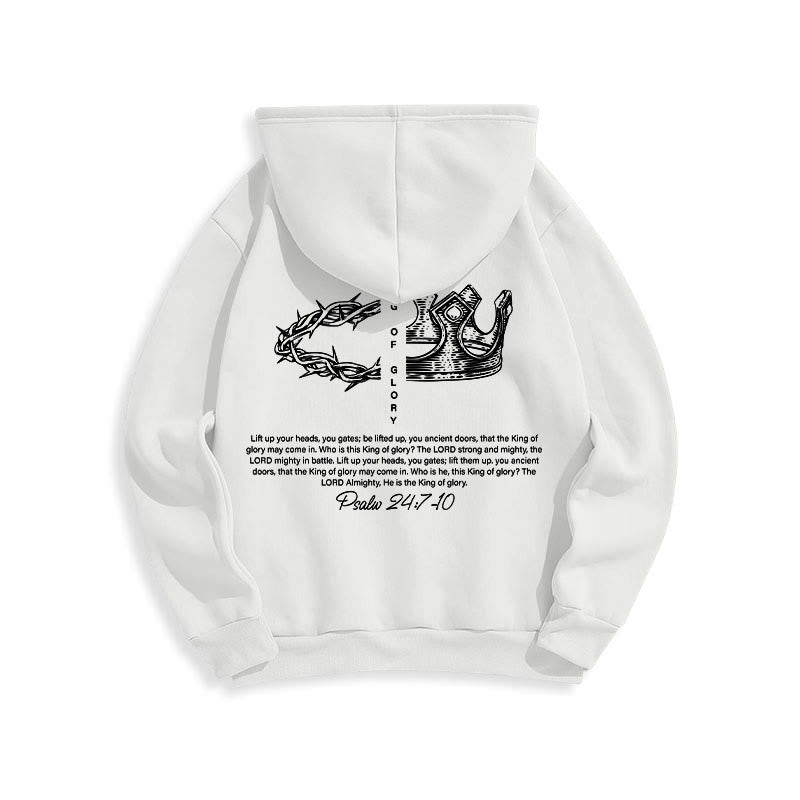 Christianartworkshop Sudadera con capucha de poliéster forrada de felpa con la frase "Jesús es el Rey" - image 8
