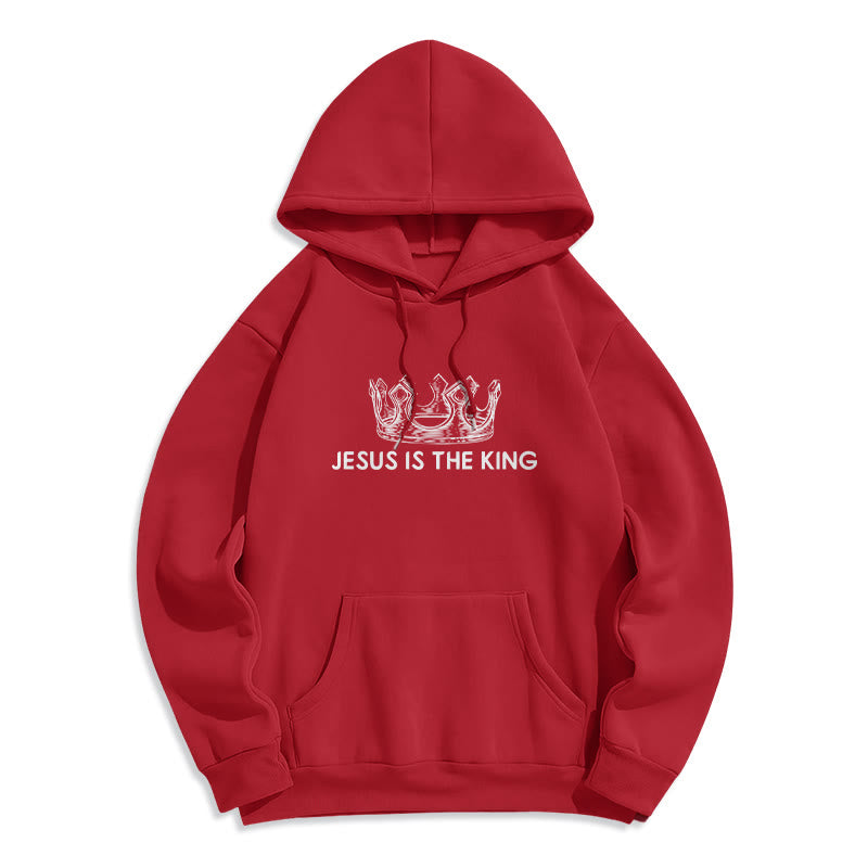 Christianartworkshop Sudadera con capucha de poliéster forrada de felpa con la frase "Jesús es el Rey" - image 27