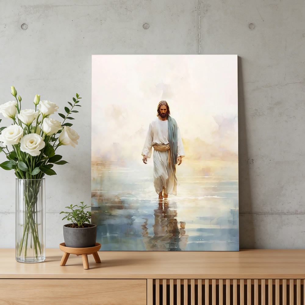 Christianartworkshop Lámina decorativa "Cristo sereno sobre el agua": Un símbolo de valentía y confianza celestiales. - image 2