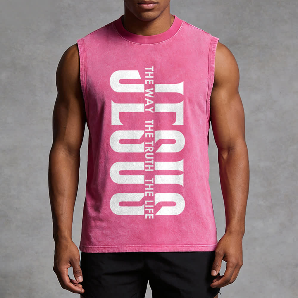 Christianartworkshop Camiseta sin mangas unisex lavada "The Way The Truth The Life" - image 10