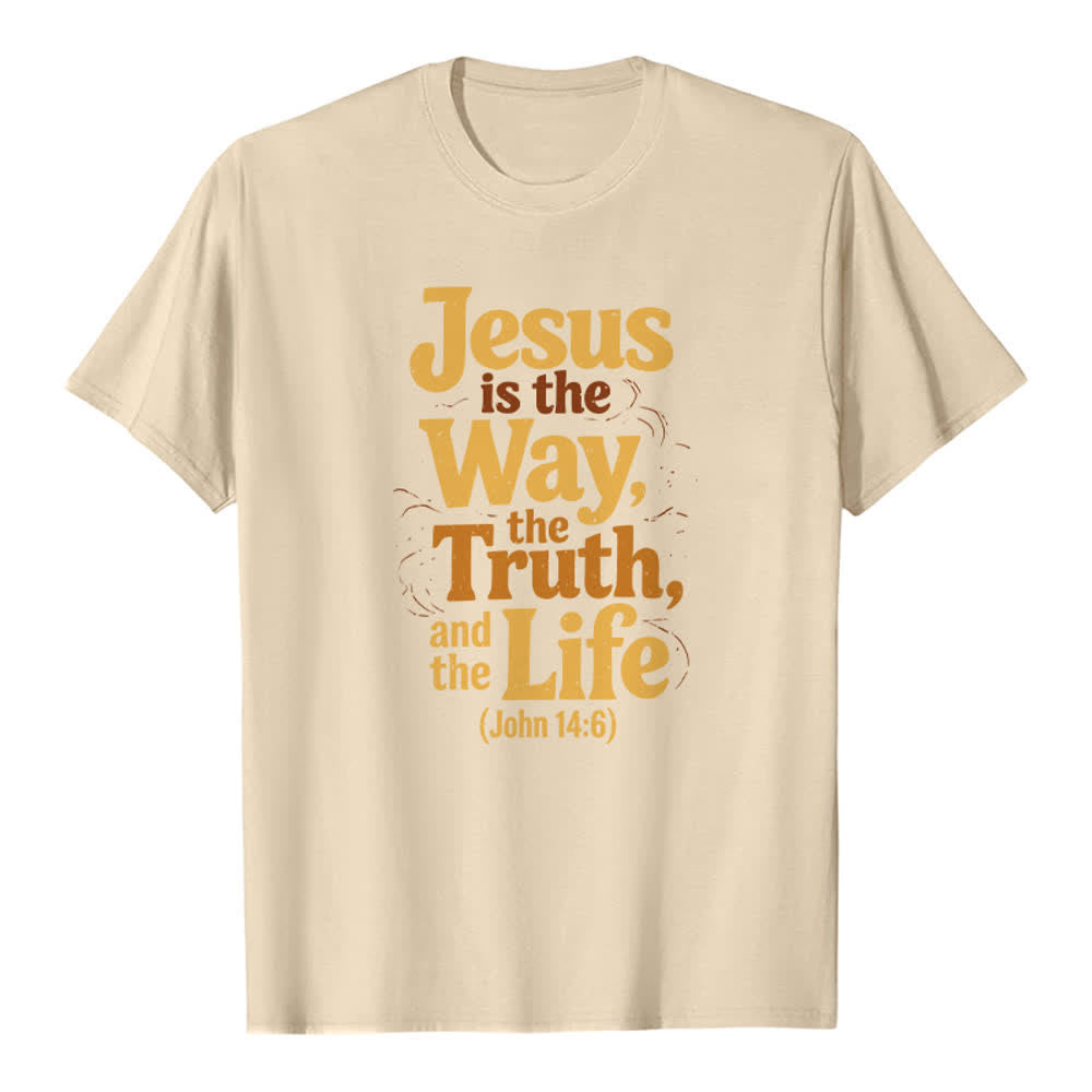 Christianartworkshop Camiseta Premium Jesús es el Camino, la Verdad y la Vida - Beige - 2XL - image 0