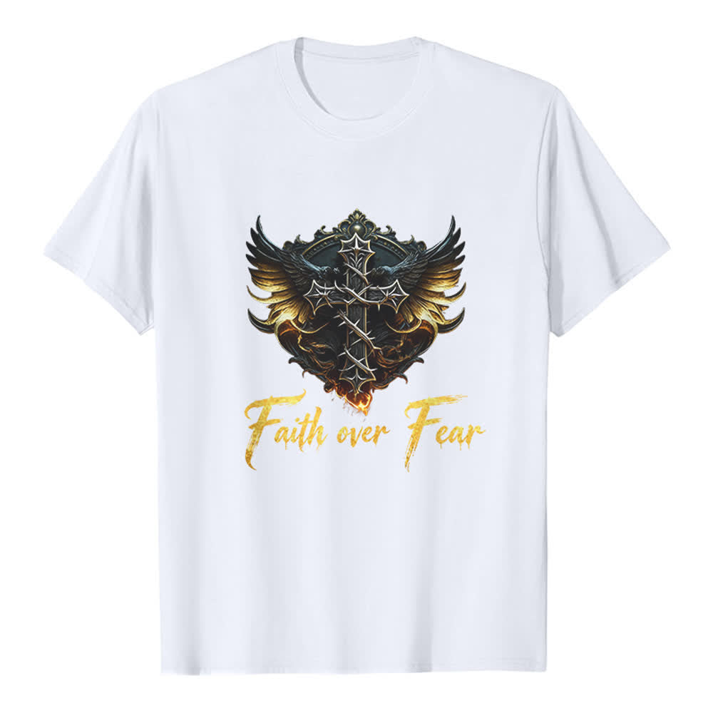 Christianartworkshop Camiseta premium Alas de Fe Fe sobre el Miedo - Blanco - 2XL - image 0