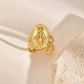 Christianartworkshop Anillo de fe ajustable con halo abierto y medalla milagrosa de Nuestra Señora - Medalla Milagrosa Simple - Adecuado para tallas estadounidenses 5-10 - image 4