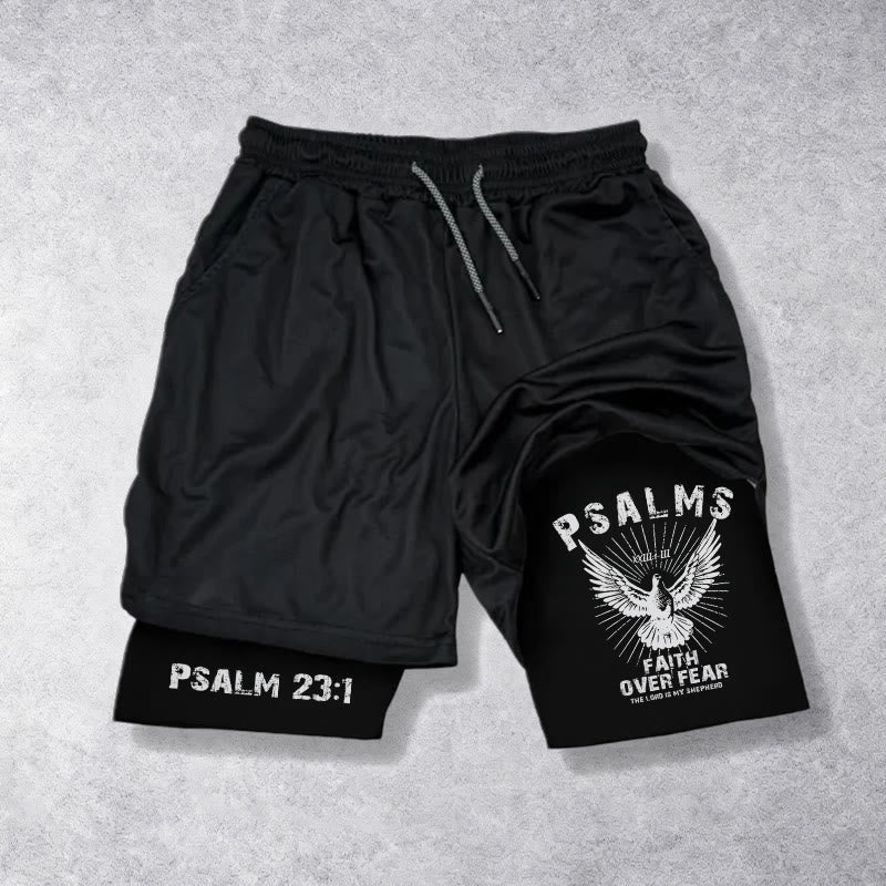 Christianartworkshop Salmos 23:1 Fe sobre el miedo. Pantalones cortos Eagle Performance. - image 16