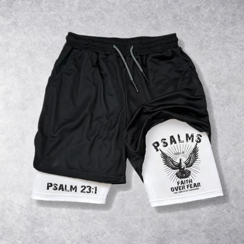 Christianartworkshop Salmos 23:1 Fe sobre el miedo. Pantalones cortos Eagle Performance. - image 4