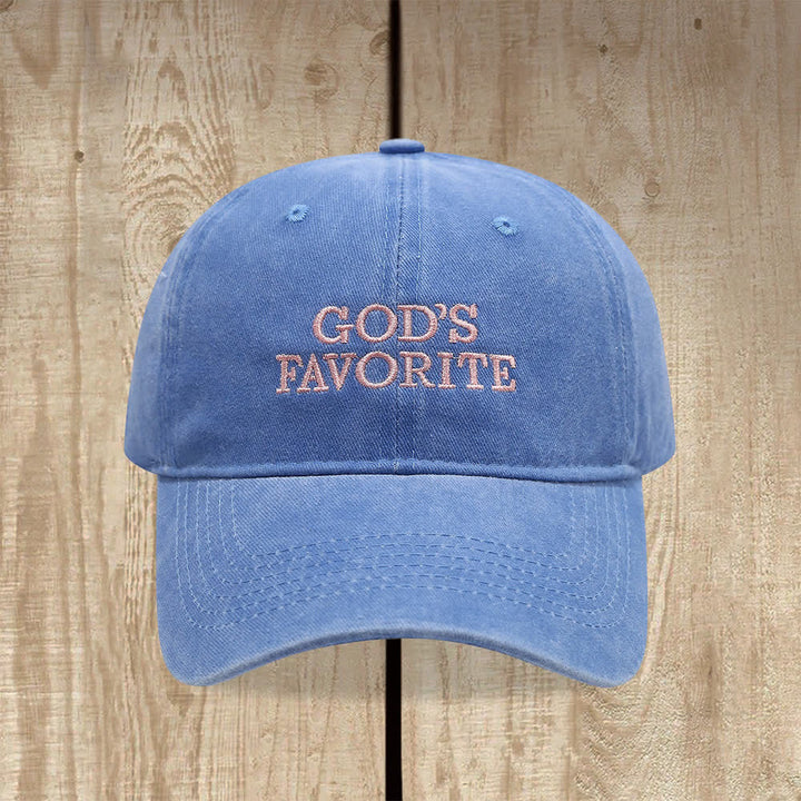 Christianartworkshop Gorra de béisbol lavada, llena de fe y favorita de Dios - Azul claro - image 7