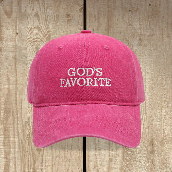 Christianartworkshop Gorra de béisbol lavada, llena de fe y favorita de Dios - Rosa - image 3