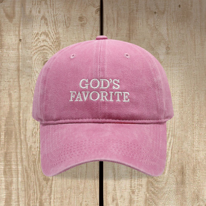 Christianartworkshop Gorra de béisbol lavada, llena de fe y favorita de Dios - rosa claro - image 2