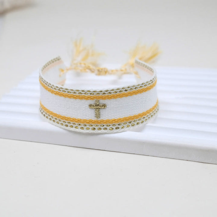 Christianartworkshop Pulsera con borla tejida de la Cruz Sagrada: Eleva tu fe con un estilo dulce y devoto. - H - image 13