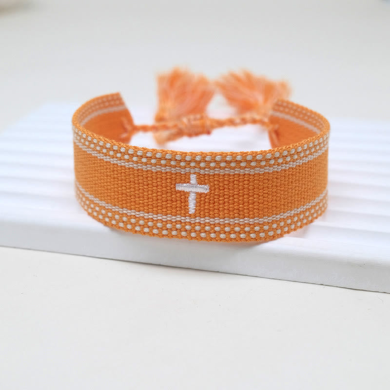 Christianartworkshop Pulsera con borla tejida de la Cruz Sagrada: Eleva tu fe con un estilo dulce y devoto. - O - image 20