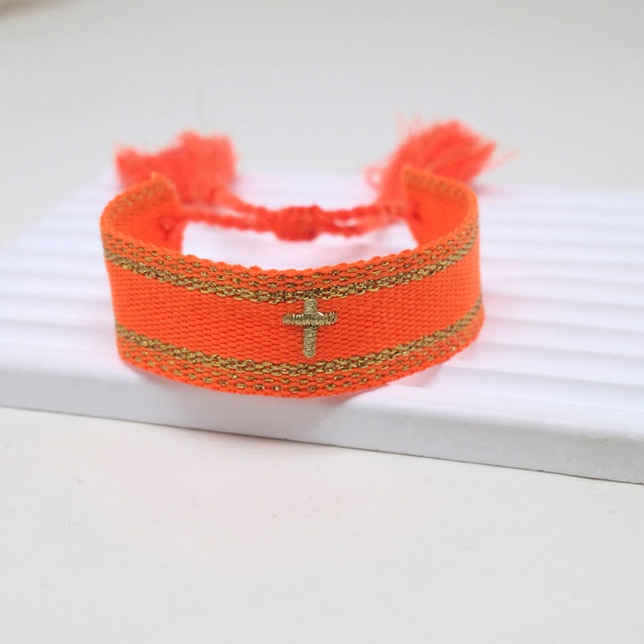 Christianartworkshop Pulsera con borla tejida de la Cruz Sagrada: Eleva tu fe con un estilo dulce y devoto. - GRAMO - image 12