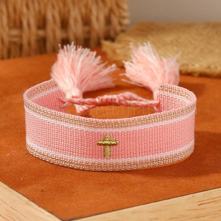 Christianartworkshop Pulsera con borla tejida de la Cruz Sagrada: Eleva tu fe con un estilo dulce y devoto. - image 0