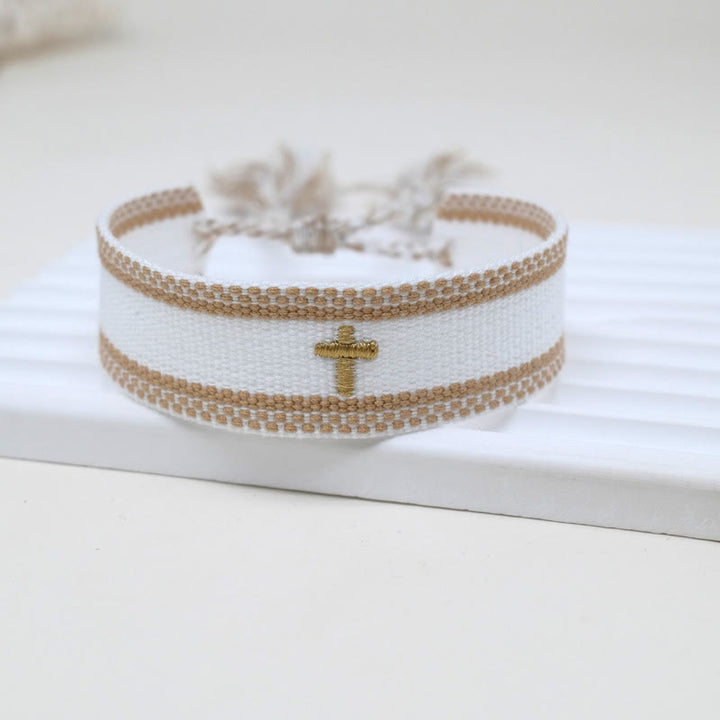 Christianartworkshop Pulsera con borla tejida de la Cruz Sagrada: Eleva tu fe con un estilo dulce y devoto. - K - image 16